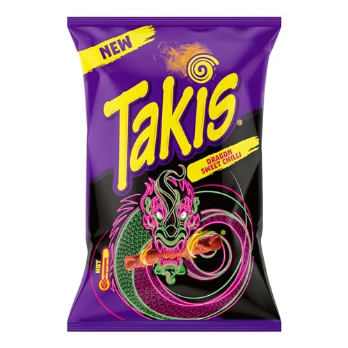 Takis Corn Chips - 18 x 100g - Affrontez l'intensité avec Takis (Dragon Sweet Chili)