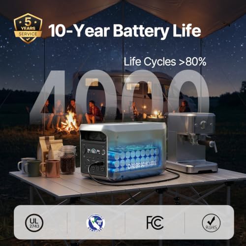Image of DABBSSON Portable Power Station 3000L, 3072Wh Semi-Solid LiFePO4 Battery, 3000W AC Output 6, 3600W Power Boost, Fast Charge, Solar Generator for Home Backup, Camping & RVs (Solar Panel Optional)