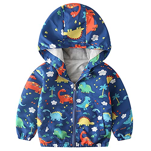 Dreamyth Toddler Baby Boys Girls Hooded Jackets Cute Cartoon Print Windproof Raincoats Zip Up Long Sleeve Pockets Outwear, D-blue-04, 4T Dreamyth Toddler Baby Boys Girls Hooded Jackets Cute Cartoon Print Windproof Raincoats Zip Up Long Sleeve Pockets Outwear, D-blue-04, 4T