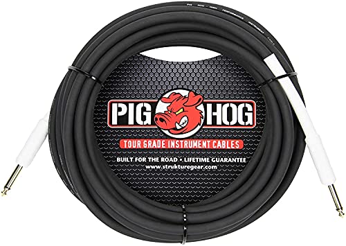 Pig Hog PH25 1/4 to 1/4 8mm Instrument Cable, 25 feet by PigHog