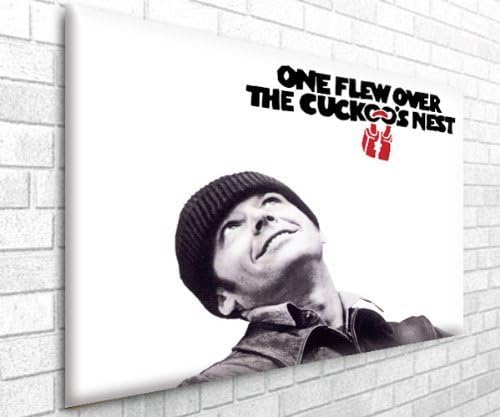One Flew Over the Cuckoos Nest - Jack Nicholson Boxed Canvas Art Print - Framed Ready to Hang (30in x 20in)