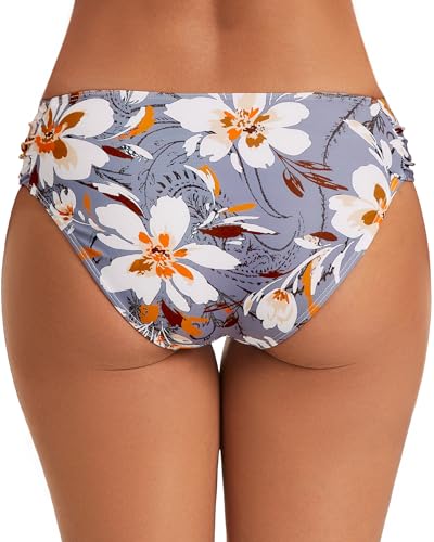 Image of Women's Bathing Suit Bottoms Full Coverage Ruched Bikini Tankini Bottom Swimsuit Brief