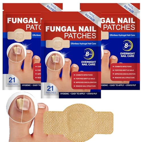 63 Stück Pilz Nagel Patches Nagelpilzpflaster Nagelpilz Pflaster Fungal Nail Patches Nagelpilz Nagelpflaster Zehennagel Korrektur Für Beschädigte Nägel Und Das Erscheinungsbild Verfärbter Nägel