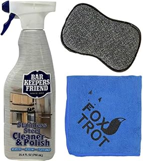 Bar Keeper's Friend Stainless Steel Cleaner and Polish Cleaning Kit - Includes Bar