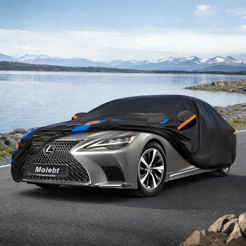 Image of Custom Fit Car Cover for Lexus LS400 LS430 LS460 LS500 LS600, Upgraded Waterproof All Weather Outdoor Auto Cover with Driver Door Zipper & Mirror Pockets, UV /Snow /Dust Protection