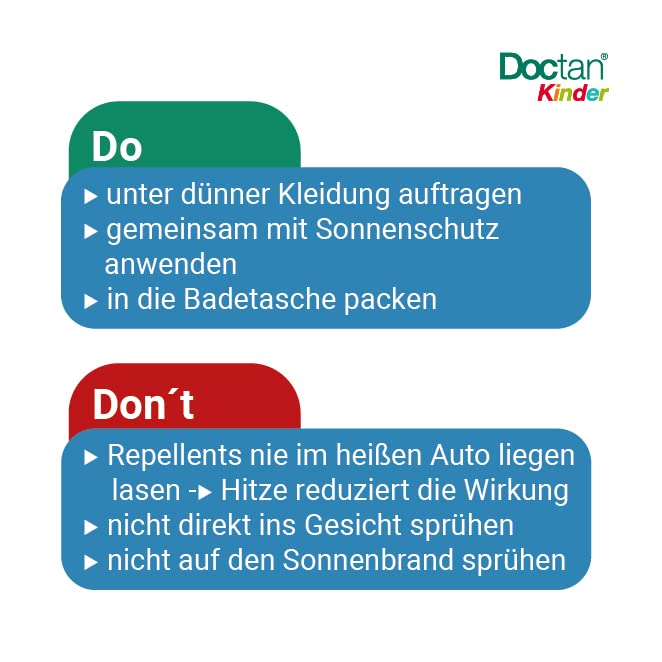 Doctan Lotion für Kinder ab 6 Monaten – bis zu 12h zuverlässiger Schutz vor Mücken, Zecken, Stechfliegen, 100ml