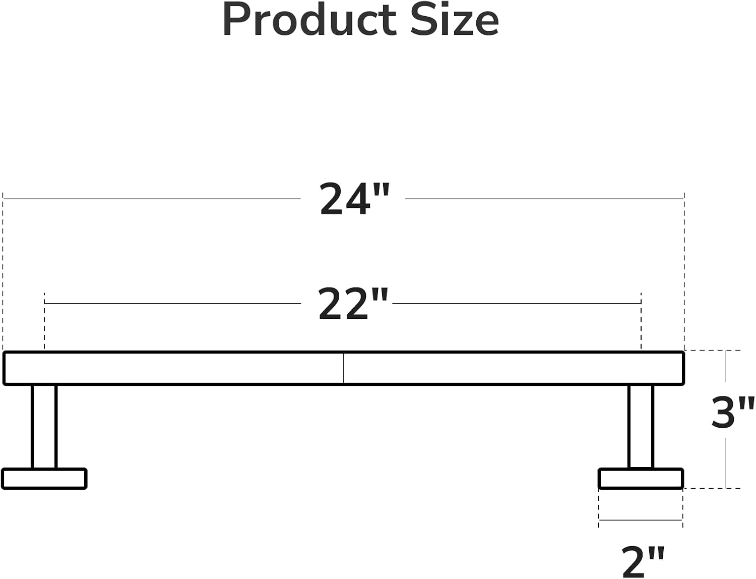 USHOWER Matte Black Towel Bar, 22-Inch Towel Racks for Bathroom