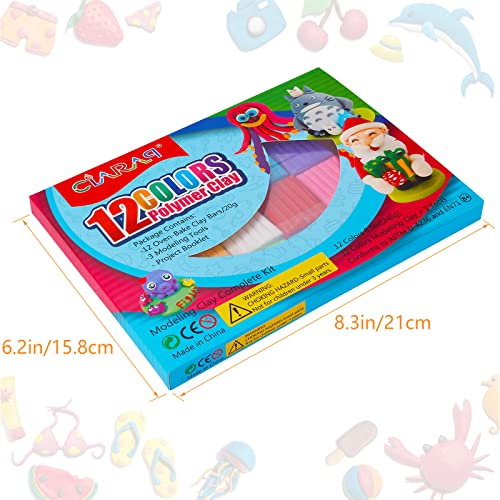 Image of CiaraQ Polymer Clay Kit, Mini Modeling Clay Set | for Kids /Beginners / Artist, 12 colors