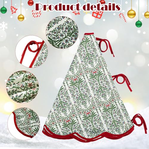 Miniinflat MINIINFLAT-JJKL-PO67 Christmas Tree Skirt Cotton Floral Block Nature Color Green Tree Skirt thumb #2