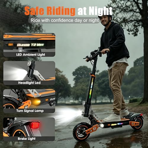 Electric Scooter for Adults, 1200W Peak Motor Fast E Scooter, 10" Off-Road Tires, Up to 30 MPH & 35 Miles Long Range, 48V 18.2AH Battery, Heavy Duty 300+ lb Capacity, Foldable Commuter E-Scooter - Image 6