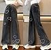 NABER Kids Girls Fashion Black Baggy Jeans Heart Pattern Washed Denim Pants(Black,10-11 Years)