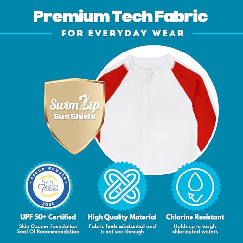 Image of SwimZip Boys' Long Sleeve Rash Guard & Swim Shorts Set - UPF 50+ Sun Protection