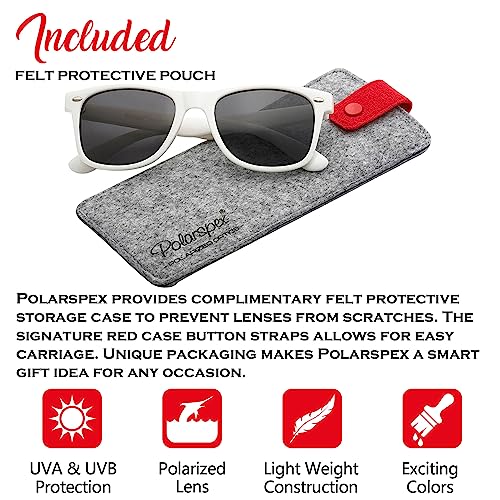 Image of PolarSpex Polarized Sunglasses for Men and Women | UV Protection, Durable Lightweight Frame, Retro Style, Felt Carrying Case, Clear Vision for Driving, Fishing & Everyday Wear.
