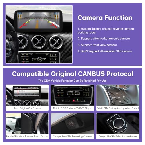 Road Top 10.25 Inch Car Radio Touchscreen for Mercedes Benz A/B Class GLA CLA 2013-2015 (NTG4.5/4.7) - Wireless Carplay/Android Auto/Mirrorlink + Auto Day/Night Mode + Siri/Google Voice Control - Image 4