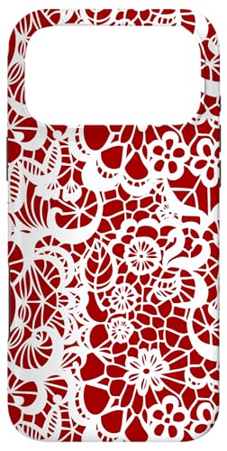Dark Red Lace Inspired Vintage Intricate Flowers Pattern X}zP[X iPhone 17 Pro Max p