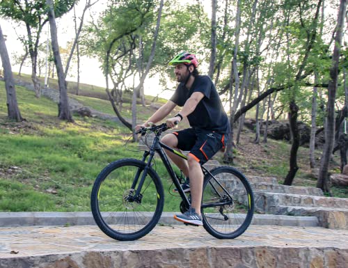 Fashion Track MTB Shorts - Inner Padded, Baggy, Breathable Mens Mountain Bike Shorts - 6 Pockets Cycle Shorts for Cycling, Running, Hiking and Outdoor Lifestyle (XL, Black/Orange) - Image 9