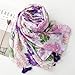 WaJuemy Travel Boho Scarf for Women Casual Lightweight Pashmina Scarves Fashion Multicolor Shawl Wraps with Fringed Beads (06 Purple/Pink Floral)