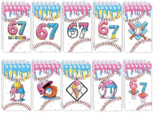 20 mini carnets à spirales crème glacée et baseball pour anniversaire 6-7 ans