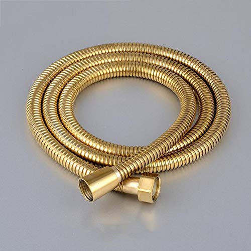 Duschschlauch Universal Anti Twist Brauseschlauch Edelstahl Chrom Flexibel Explosionsschutz mit Super Biegefähigkeit,Gold,1.5m Cover
