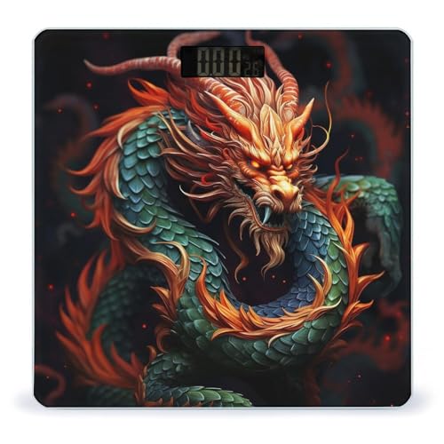 Báscula Digital de Baño con Vidrio Templado y Diseño Dragon