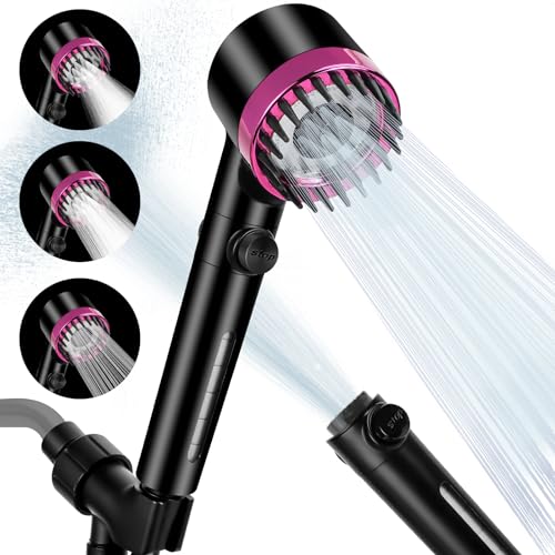 Luxsego High Pressure Shower Heads with Scalp Massager Shampoo Brush for Skin & Hair Care, Filtered...
