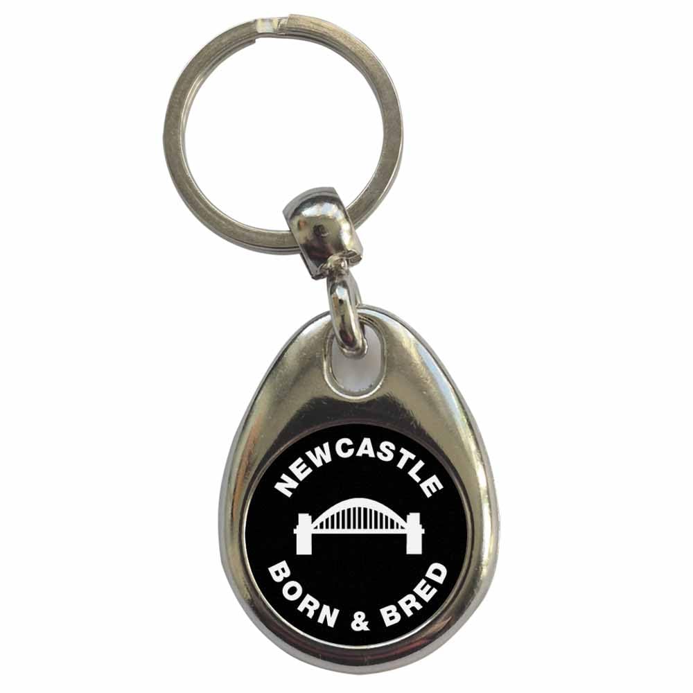 Ozorath Newcastle Born Newcastle Bred Keyring Keychain with Split Ring Attachment and Metal Key Fob