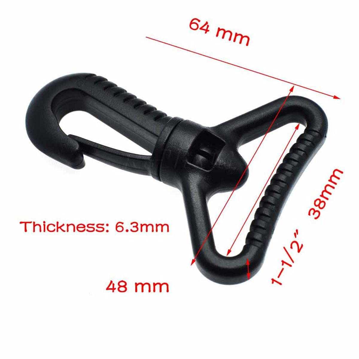 Ganchos giratorios de plástico para bolsos, cinturones, correas, llavero, accesorios de mochila, cinchas, 25 mm, 32 mm, 38 mm, 50 mm, 500 unidades, tamaño de cincha 25 mm