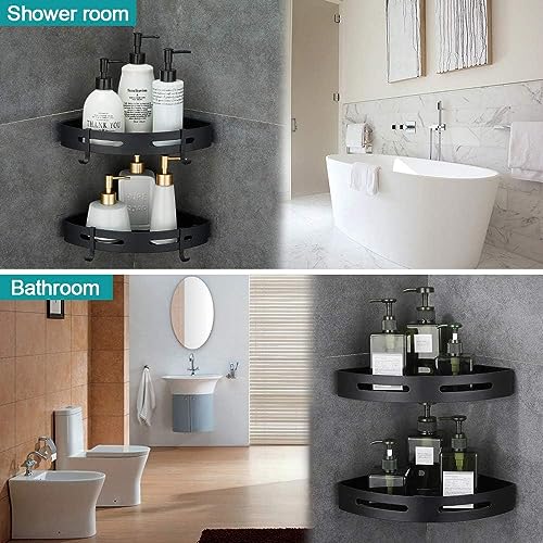 Image of Bathroom Corner Shelves Bathroom Organiser Corner Shelf for Bathroom Wall Self Adhesive Bathroom Shelf Bathroom Corner Stand Corner Rack for Organiser Without Drill(Pack of 2)