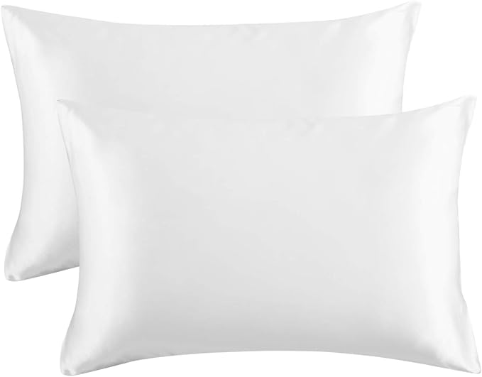 Bedsure White Pillow Case Queen Size 2 PackSatin Pillowcase for Hair