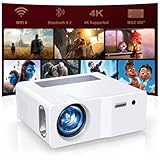 Native 1080P 5G WiFi Bluetooth Projector, 1200ANSI Portable Outdoor Movie Projector, 4K Supported, 450' Display Video Projector for Home Theater, Compatible with TV Stick Smartphone/HDMI/USB (White)