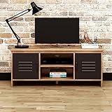 Noyy 2 Door TV Stand Modern Television Storage Console Table Wooden TV Cabinet with 2 Storage Cabine
