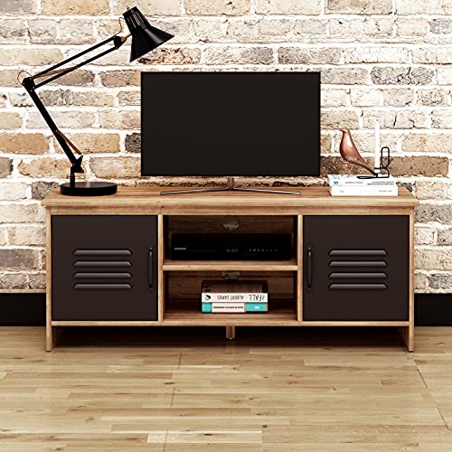 Noyy 2 Door Tv Stand Modern Television Storage Console Table Wooden Tv Cabinet With 2 Storage Cabinet & Open Shelves For Living Room #TOP6