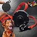 Jet Black + Freebie Lazy Leash! Mini Wearable Lightweight Adjustable Power Lead for Adventure, Training, Fun & Control. 2 Retractable Clip-On Keychain Dog Leashes Strong Enough to Tow a Truck!