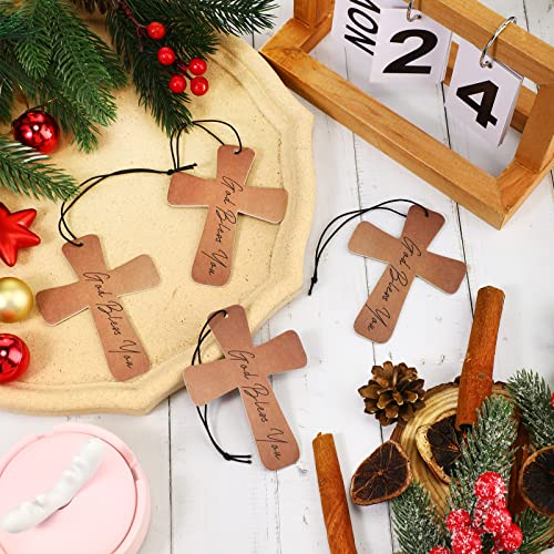 Image of Fumete 24 Pcs Christian Gifts for Men Cross Car Air Fresheners Bulk God Bless You Air Freshener Religious Fresh Scented Hanging Ornaments Gifts for Church Vbs Sunday School Car Driver