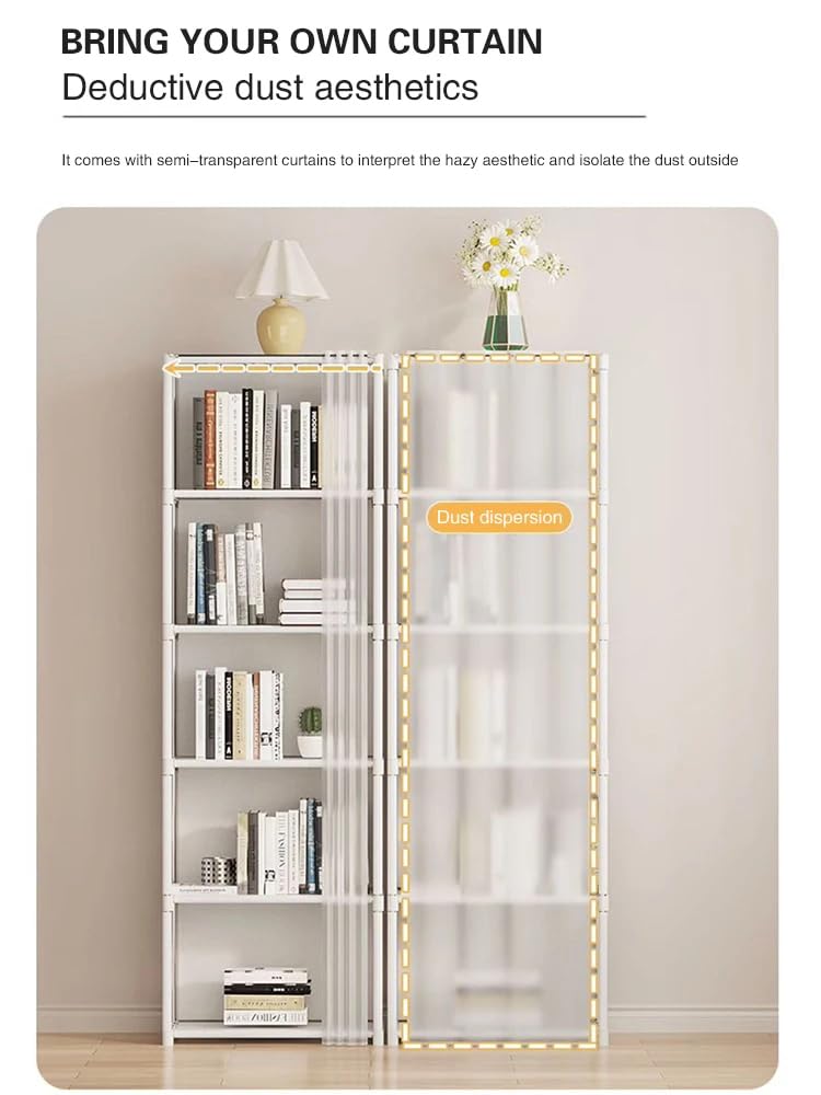 Estantería De Cubos De Exhibición Independiente, Estante De Almacenamiento Ensamblado De Piso, Estantería De Gabinete Vertical Multifuncional,White b