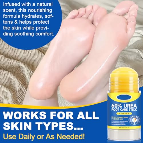 60% Urea & 2% Salicylic Acid Foot Cream: Intensive Cracked Heel Repair & Deep Moisturizing for Severely Dry Skin. Repairing Cream for Feet, Heels, Hands, Knees & Elbows - Image 3