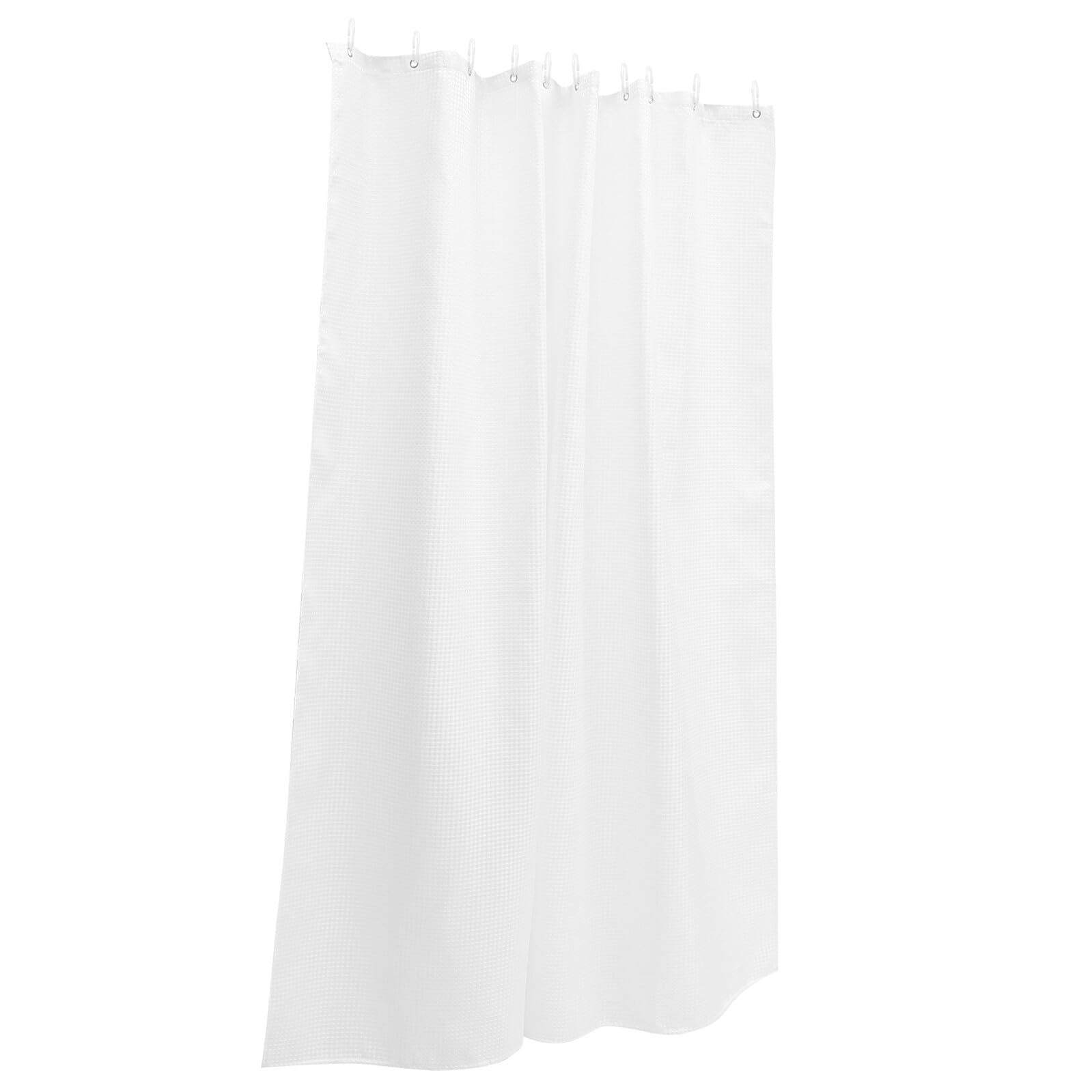Rideau de douche imperméable blanc épais anti-moisissure avec crochets
