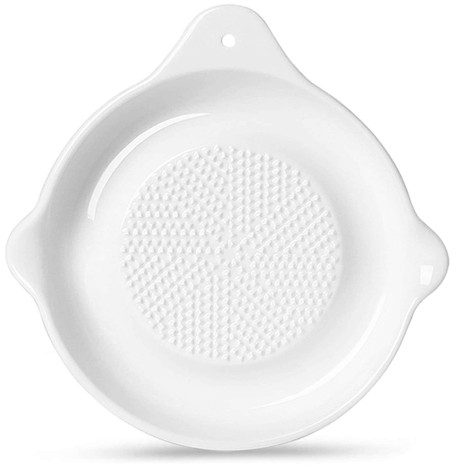 ONTUBE Ceramics Grater Plate for Ginger Garlic Onion Cheese Lemon Chocolate Vegetables and Fruits for Kitchen White 5