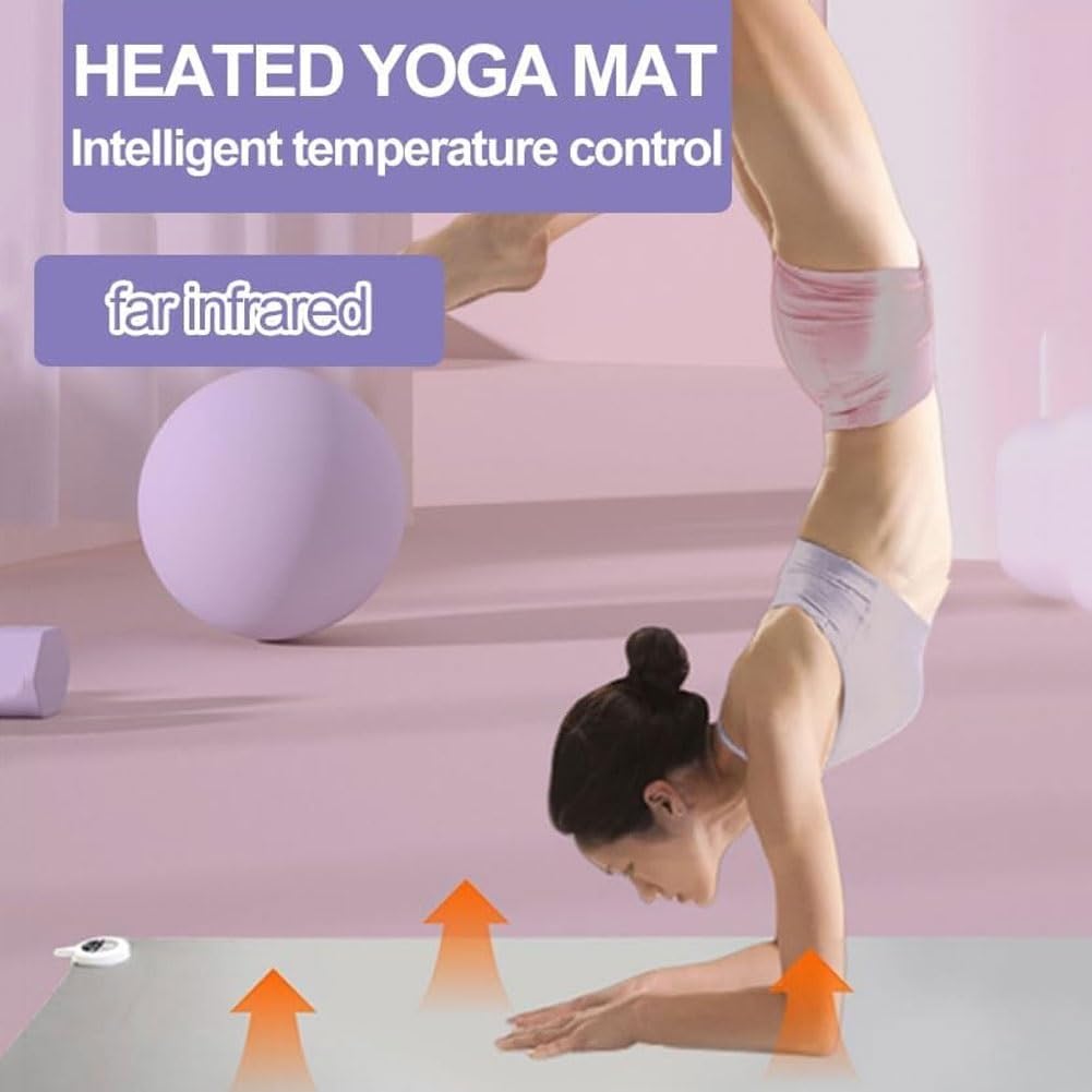 Tappetino yoga riscaldato elettrico, tappetino da allenamento invernale for yoga, tappetino da allenamento morbido in TPE antiscivolo, tappetino da allenamento spesso 8 mm, temperatura 10-60 ℃