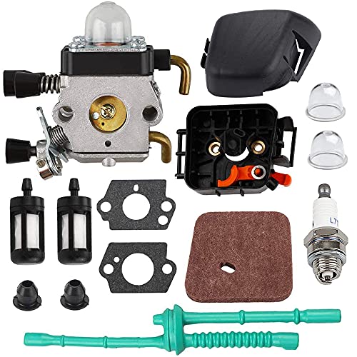 HPENP C1Q-S97 Carburetor Air Filter Cover & Housing Fuel Line Kit for STIHL FS38 FS45 FS46 FS55 KM55 HL45 FS45L FS45C FS46C FS55C FS55R FS85 String Trimmer Weed Eater