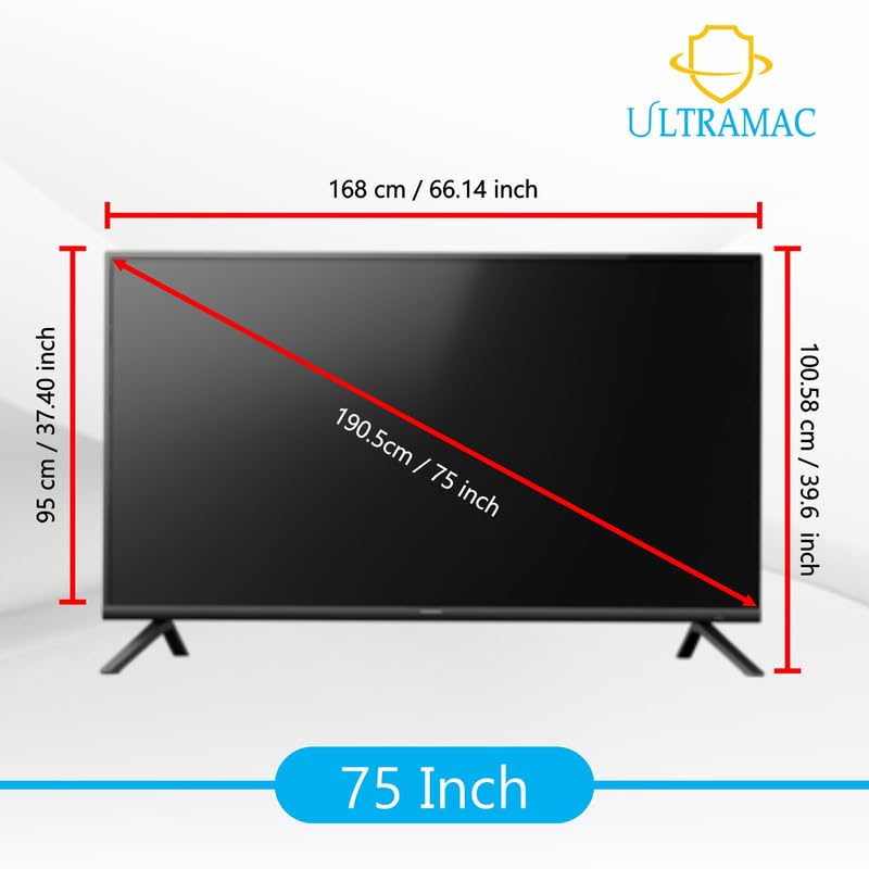 Image of ULTRAMAC 75 inch 3mm Acrylic TV Screen Guard | 9H Hardness | Scratch & Splash Resistant | ISO Certified Protection with Ultra HD Clarity