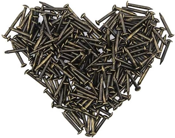 Tiny Wooden Nails for DIY Craft Projects, Antique Drawer Repairing, Mini Boxes Decorative Accessories[Set of 200pcs] (1×10mm, Bronze)