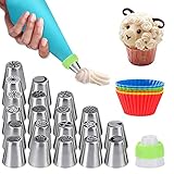 ❤QUALITÄT IST UNSERE GOLDENE REGEL - Wir haben professionellen Edelstahl in Lebensmittelqualität verwendet, um die russischen Rohrleitungsspitzen zu konstruieren. Eine Batch-Formung verleiht ihnen eine unvergleichliche Haltbarkeit. Sie rosten nie, sind BPA-frei, haben einen nahtlosen Aufbau für zusätzliche Robustheit, sind spülmaschinengeeignet und handhaben steife Vereisung, ohne jemals an Form zu verlieren.