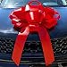 CarBowz Big Car Bow, Giant Bow, Non Scratch Magnet, Weather Resistant Vinyl (Red)