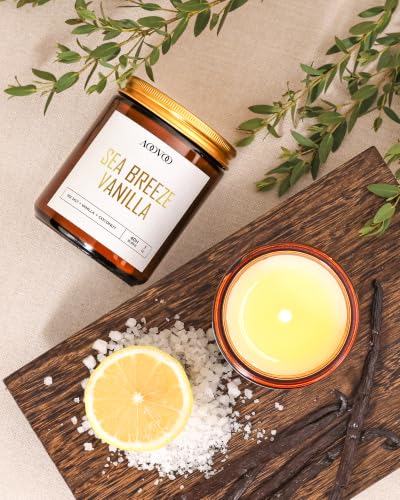 Image of AOOVOO Candles Set - 6PC Scented Candles, Soy Candle, Aromatherapy Candle, Soy Wax Candle, Fresh Lavender /Sunlit Citrus /Sweet Grapefruit /Crisp Ocean Mist /Sea Breeze Vanill /Juicy Cranberry