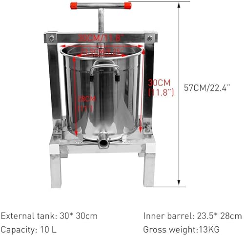 Miniatura 8 de Aimee-JL Extractor de prensa de miel de abeja grande, prensador de cera de abeja, manual para el hogar, máquina de apicultura, uva, jugo de frutas,