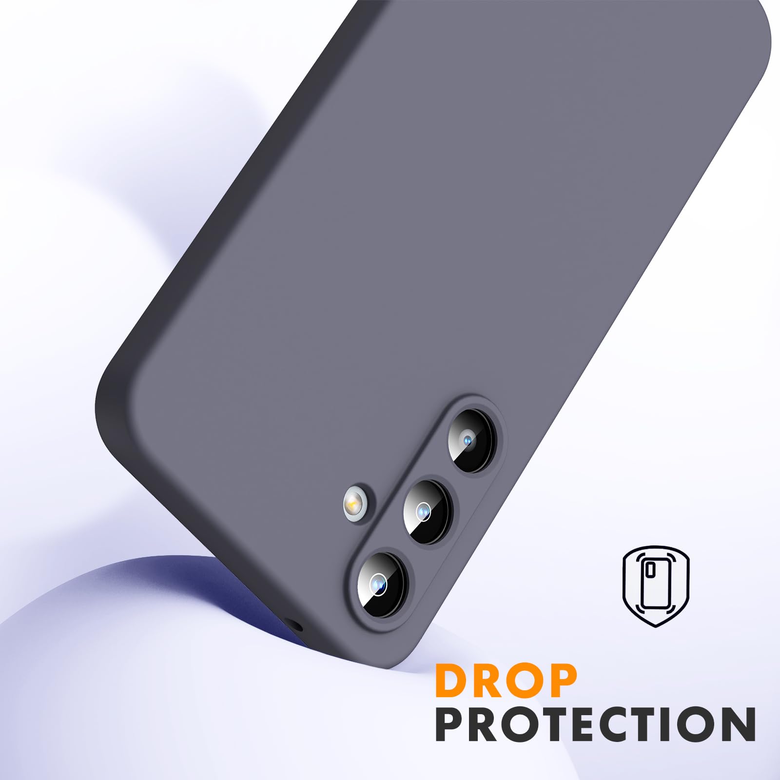 Byvuwiay Cover per Samsung Galaxy A55 5G, Morbida Silicone Liquida TPU Protettivo Ultra Slim Custodia Antiurto, Custodia Compatibile con Samsung Galaxy A55 5G - Grigio Scuro