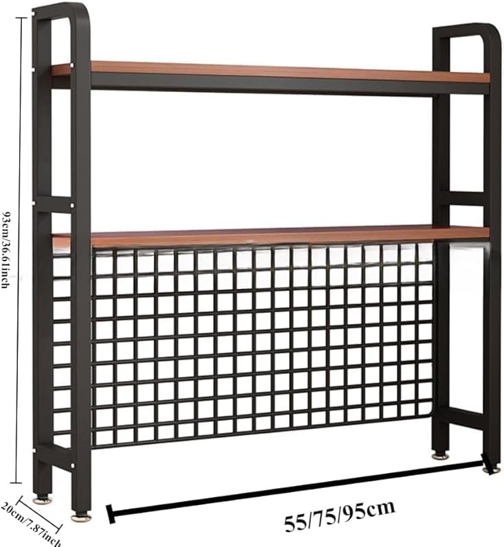 KryZaroベージュ二重層デスク上収納ラック 75cm 幅 パンチングボード付き 立て卓上ラック 机上本棚・書類整理・小物収納用