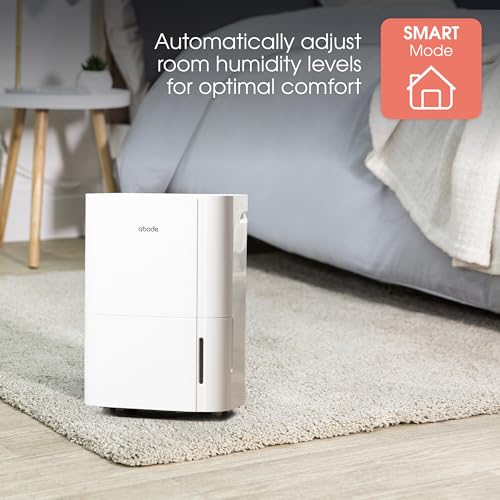 Abode Dehumidifier 16 Litre/Day with Digital Display for Damp, Mould & Moisture in Home, Kitchen, Bedroom, Office, Caravan, Laundry Drying, 44m2 Room Coverage, Smart Timer, White ADH1601