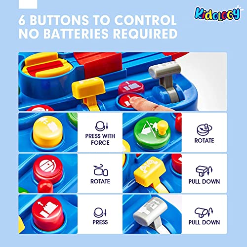 Image of Kidology Car Race Tracks Toy | Car Adventure Toy for 0-3 Years, Boys, Girls & Kids | Playset City Rescue Activity for Toddlers | Pre Educational Learning Puzzle Gift for Babies (4 Car Included)